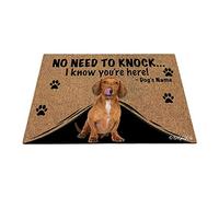 Nome Del Cane Personalizzato, Il Mio Adorabile Bassotto, Non C'È Bisogno Di Bussare, So Che Sei Qui Tappetino Da Bagno Antisporco Tappetini Porta Dingresso Resistente Tappeti D'Ingresso Per 40X60Cm