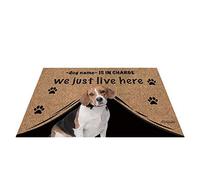 Nome Del Cane Personalizzato, Il Mio Amore Cane Beagle, Chi È Responsabile, Viviamo Qui Zerbino Di Benvenuto Divertenti Tappetini Porta Dingresso Antiscivolo Tappetino Da Bagno Per 40X60Cm