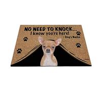 Nome Del Cane Personalizzato, Il Mio Amore Cane Chihuahua, Non C'È Bisogno Di Bussare, So Che Tappeti D'Ingresso Antisporco Tappetini Porta Dingresso Resistente Tappeto Ingresso Casa 40X60Cm