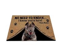 Nome Del Cane Personalizzato, Il Mio Amore Per Il Cane, Non C'È Bisogno Di Bussare, So Che Sei Qui Tappeti D'Ingresso Antisporco Zerbino Di Benvenuto Lavabile Tappetini Porta Dingresso 40X60Cm