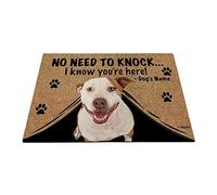 Nome Del Cane Personalizzato, Il Mio Amore Per Il Cane, Non C'È Bisogno Di Bussare, So Che Sei Qui Tappetino Da Bagno Confortevole Tappetini Porta Dingresso Lavabile Zerbino Di Benvenuto 40X60Cm