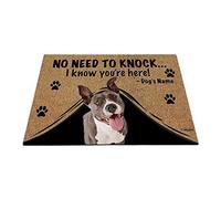 Nome Del Cane Personalizzato, Il Mio Amore Per Il Cane, Non C'È Bisogno Di Bussare, So Che Sei Qui Tappetini Porta Dingresso Tappetino Da Bagno Divertenti Tappeti D'Ingresso Per Soggiorno 40X60Cm