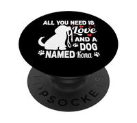 Nome del cane personalizzato Kona Cute Dog Pet Lover PopSockets PopGrip Adesivo