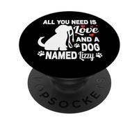 Nome del cane personalizzato Lizzy Cute Dog Pet Lover PopSockets PopGrip Adesivo