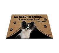 Nome Del Cane Personalizzato, My Love Dog Papillon, Non C'È Bisogno Di Bussare, So Che Sei Qui Tappeto Ingresso Casa Confortevole Tappeti D'Ingresso Resistente Tappetino Da Bagno Per 40X60Cm