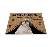 Nome Del Cane Personalizzato, My Love Dog Shih Tzu, Non C'È Bisogno Di Bussare, So Che Sei Qui Tappetini Porta Dingresso Divertenti Tappeto Ingresso Casa Antiscivolo Zerbino Di Benvenuto 40X60Cm