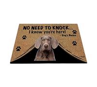 Nome Del Cane Personalizzato, My Love Dog Weimaraner, Non C'È Bisogno Di Bussare, So Che Sei Qui Tappeto Ingresso Casa Divertenti Zerbino Di Benvenuto Confortevole Tappetino Da Bagno Per 40X60Cm