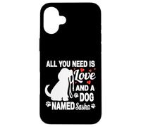 Nome del cane personalizzato Sasha Cute Dog Pet Lover Custodia per iPhone 16 Plus