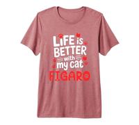 Nome del Gatto Figaro Life Is Better with My Cat Figaro Maglietta Premium