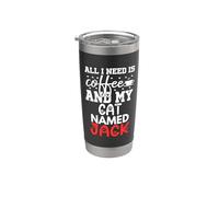Nome del gatto Jack Gifts Tutto ciò di cui ho bisogno è un caffè Gatto di nome Jack Bicchiere termico in acciaio inox doppia parete
