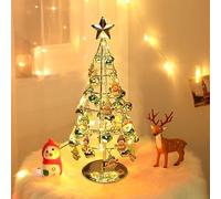 Nome della famiglia personalizzato Punta di neve di Natale Luce a LED, tavolo Top Top Metal Christmas Tree Tree Tree Tree Lights, Snowman Decoration Gifts for Women Men nonni