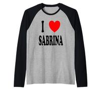 Nome di Battesimo Sabrina I Love Sabrina Maglia con Maniche Raglan