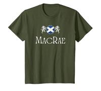 Nome di Famiglia Scozzese Clan Macrae Araldica Scozia Maglietta, Bambini, Oliva, 8 Anni