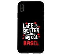 Nome gatto Basil Life Is Better With My Cat Basil Custodia per iPhone XS Max
