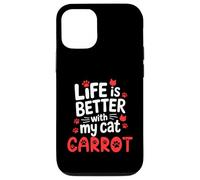 Nome gatto Carota La vita è migliore con il mio gatto Carota Custodia per iPhone 12/12 Pro