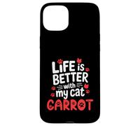 Nome gatto Carota La vita è migliore con il mio gatto Carota Custodia per iPhone 15 Plus