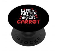 Nome gatto Carota La vita è migliore con il mio gatto Carota PopSockets PopGrip Adesivo