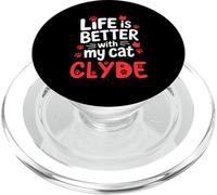 Nome gatto Clyde La vita è migliore con il mio gatto Clyde PopSockets PopGrip per MagSafe