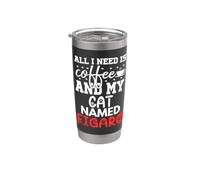 Nome gatto Figaro Gifts All I Need Is Coffee Cat Named Figaro Bicchiere termico in acciaio inox doppia parete