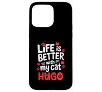 Nome gatto Hugo La vita è migliore con il mio gatto Hugo Custodia per iPhone 15 Pro Max