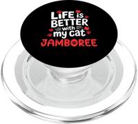 Nome gatto Jamboree La vita è migliore con il mio gatto Jamboree PopSockets PopGrip per MagSafe