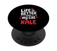Nome gatto Kale Life Is Better With My Cat Kale PopSockets PopGrip Adesivo