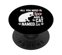 Nome gatto personalizzato Zoe Cute Kitten Pet Lover PopSockets PopGrip Adesivo