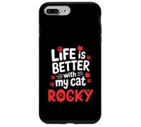 Nome gatto Rocky Life Is Better With My Cat Rocky Custodia per iPhone 7 Plus/8 Plus