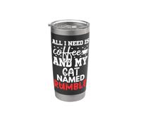 Nome gatto Rumble Gifts All I Need Is Coffee Cat Named Rumble Bicchiere termico in acciaio inox doppia parete