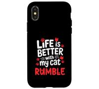 Nome gatto Rumble La vita è migliore con il mio gatto Rumble Custodia per iPhone X/XS