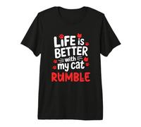 Nome Gatto Rumble La Vita è Migliore con Il Mio Gatto Rumble Maglietta Premium