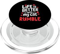 Nome gatto Rumble La vita è migliore con il mio gatto Rumble PopSockets PopGrip per MagSafe