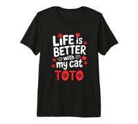 Nome Gatto Toto Life Is Better with My Cat Toto Maglietta Premium