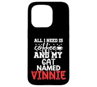 Nome gatto Vinnie Gifts All I Need Is Coffee Cat Named Vinnie Custodia per iPhone 15 Pro