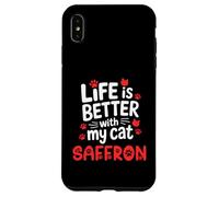 Nome gatto Zafferano La vita è migliore con il mio gatto zafferano Custodia per iPhone XS Max