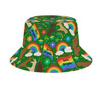 Nome LGBT Personalizzato Bandiera Cappello da Pescatore LGBT Ti Amo in Ogni Universo Moda Unisex Confezione da Viaggio Cappellini da Sole Adolescenti Donna Uomo novità Cappelli da Esterno