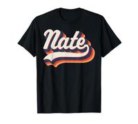 Nome Nate 70s Retro Groovy Personalizzato Nome Maglietta