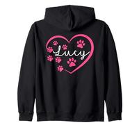 Nome per Cani I Love Lucy A Love Forever Heart Dog Paw Felpa con Cappuccio