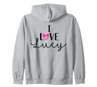 Nome per Cani I Love Lucy A Love Heart Dog Paw Felpa con Cappuccio