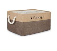 Nome Personalizzato Cestino di Immagazzinaggio Vestiti per Cane del Gatto,Scatola di immagazzinaggio di Giocattoli per Animali (Marrone,41x32x21cm)