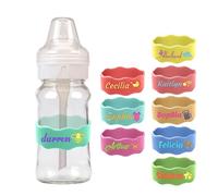 Nome Personalizzato Coperchio della Tazza in Silicone,Cinghia personalizzata per il nome della bottiglia d'acqua,Cinghia incisa della bottiglia del bambino di nome(per l'asilo nido,scuola)