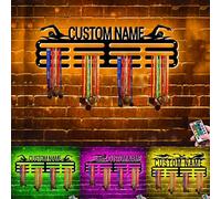 Nome personalizzato del nuotatore Supporto da parete in metallo Appendiabiti per medaglie sportive per il nuoto Cordino Espositore per nastro Espositore per medaglie per nuoto Espositore per ragazzo