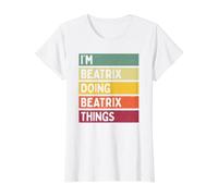 Nome Personalizzato Divertente I'm Beatrix Doing Beatrix Things Maglietta con Stampa Grafica Economica, Donna, Bianco, S