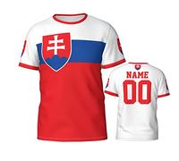 Nome Personalizzato Numero Bandiera Slovacchia Emblema Slovacco Tshirt Tee T Shirt Manica Corta Magliette Basic Casual Maglietta T-Shirt per Hip-Hop Sport Palestra XXL