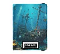 Nome personalizzato Porta Passaporto Della Copertura Del Raccoglitore Impermeabile Denaro & Cassa di Carta per Gli Uomini Documento di Viaggio Antico Relitto della Nave