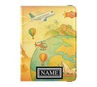 Nome personalizzato Porta Passaporto in Pelle per Viaggio Impermeabile Denaro & Portafoglio Carta per le Donne Accessori Viaggio Il Mondo Childish