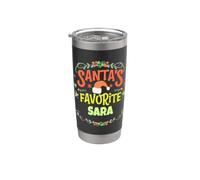 Nome personalizzato Sara Natale preferito di Babbo Natale Bicchiere termico in acciaio inox doppia parete