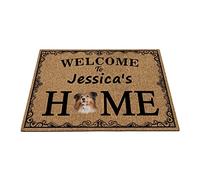 Nome Personalizzato, Simpatico Rifugio Per Cani, Benvenuto A Casa Di Qualcuno Tappeti D'Ingresso Antisporco Tappetino Da Bagno Resistente Tappeto Ingresso Casa Per Terrazzo Interno 40X60Cm