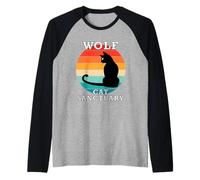 Nome riunione familiare del Gruppo Lupo Cat Sanctuary Maglia con Maniche Raglan