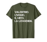Nome Valentino. l'Uomo. Il Mito. La Leggenda Maglietta, Uomo, Oliva, M